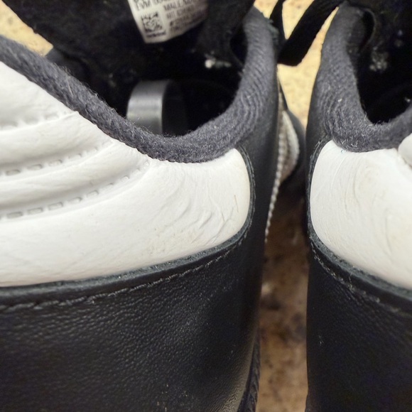 Adidas Samba Black White Sneakers Long Tongue With Red Writing Mens 6.5 - Picture 7 of 16